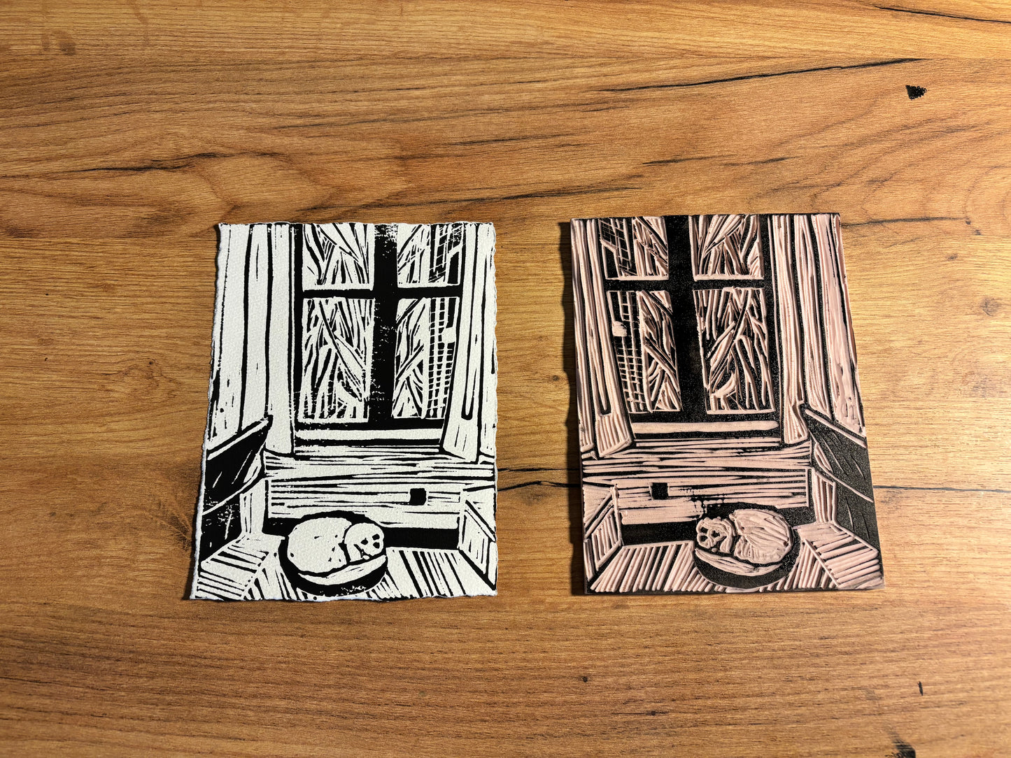"Max Retreat" 8x6" Original Linocut Block Print