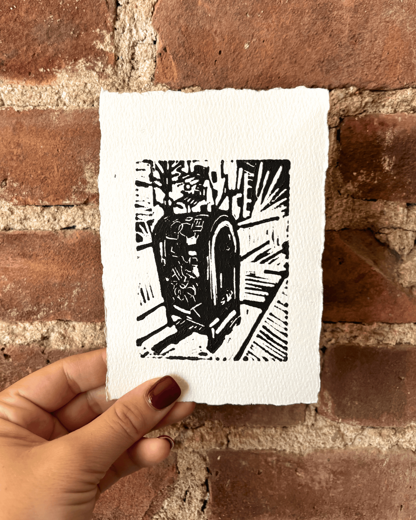 "Mail In" 6x4" Original Linocut Block Print