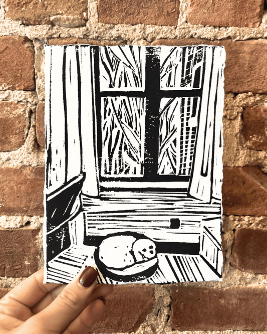 "Max Retreat" 8x6" Original Linocut Block Print