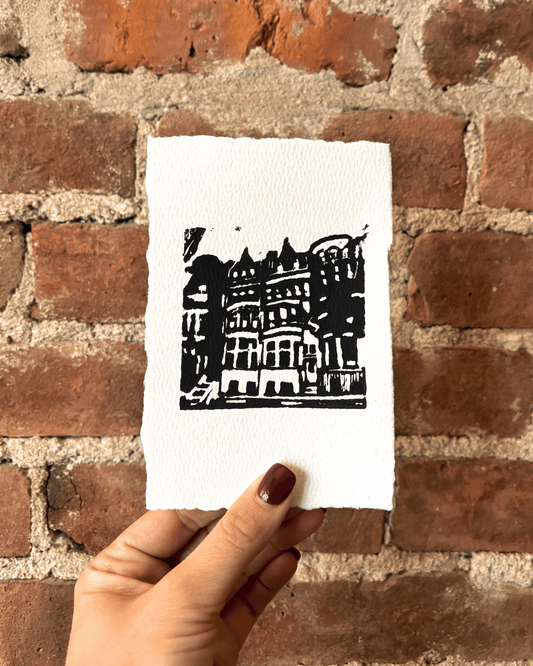 "Walk Up" 6x4" Original Linocut Block Print